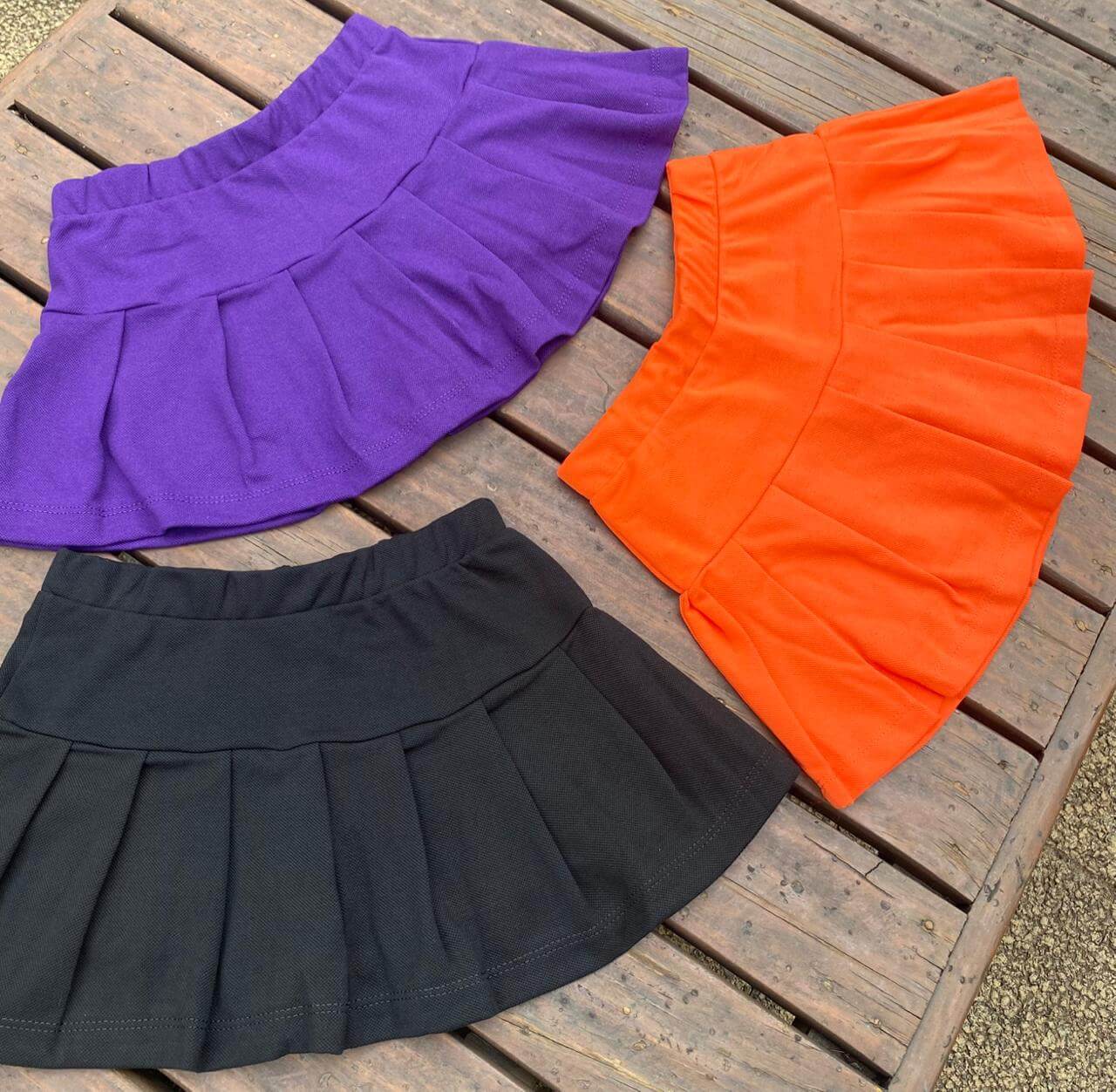 Saia Prega Halloween Laranja Preto Roxo Infantil 2 ao 14 - Imagem 3