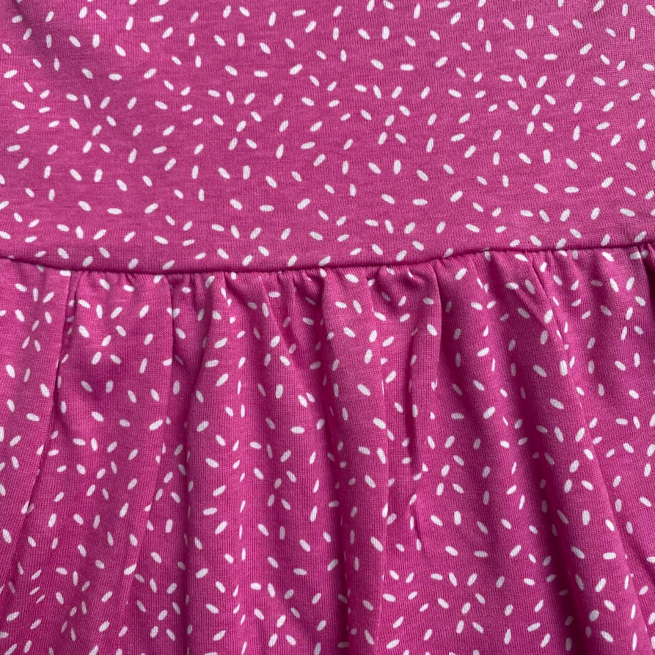 VESTIDO INFANTIL 100% ALGODÃO MANGA DUPLA GRANULADO ROSA - Imagem 3