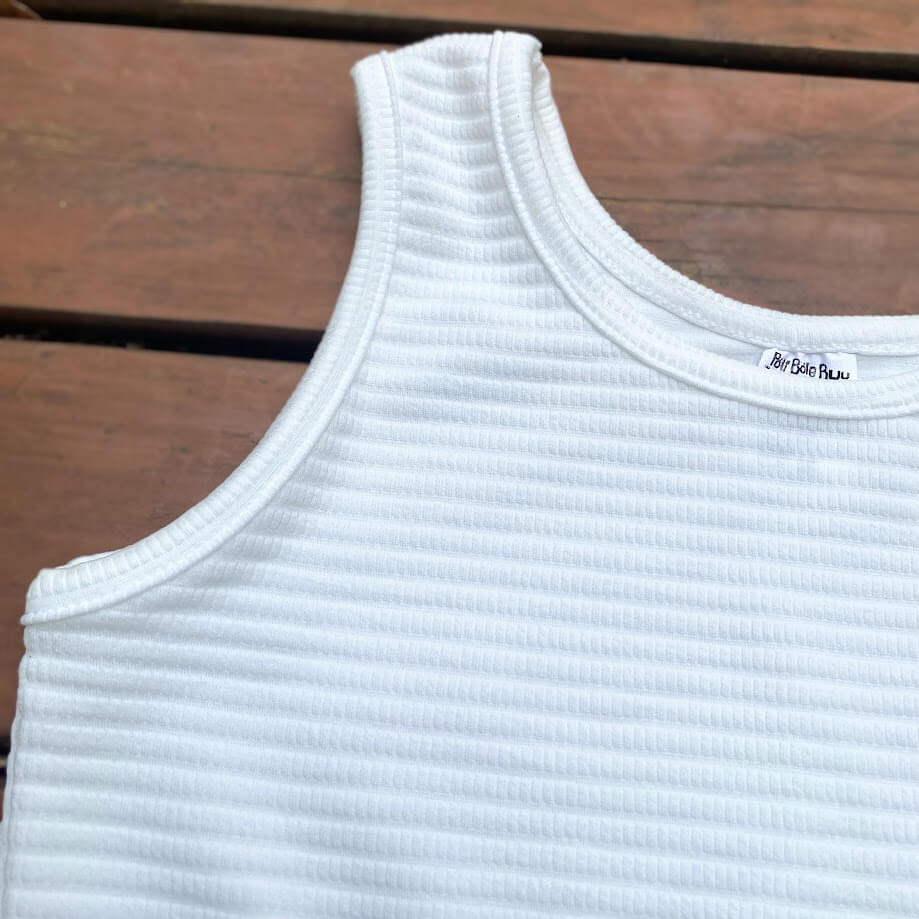 BLUSINHA INFANTIL REGATA VERÃO ANARRUGA PREMIUM OFF WHITE - Imagem 4