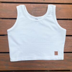 BLUSINHA INFANTIL REGATA VERÃO ANARRUGA PREMIUM OFF WHITE