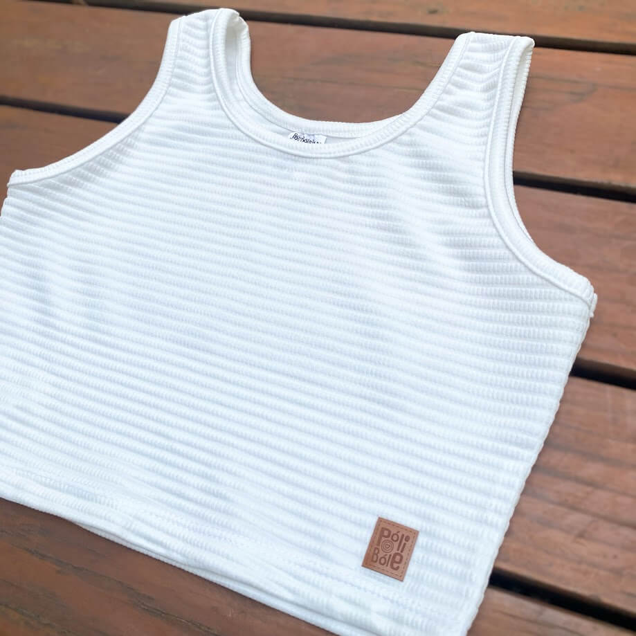 BLUSINHA INFANTIL REGATA VERÃO ANARRUGA PREMIUM OFF WHITE - Imagem 6