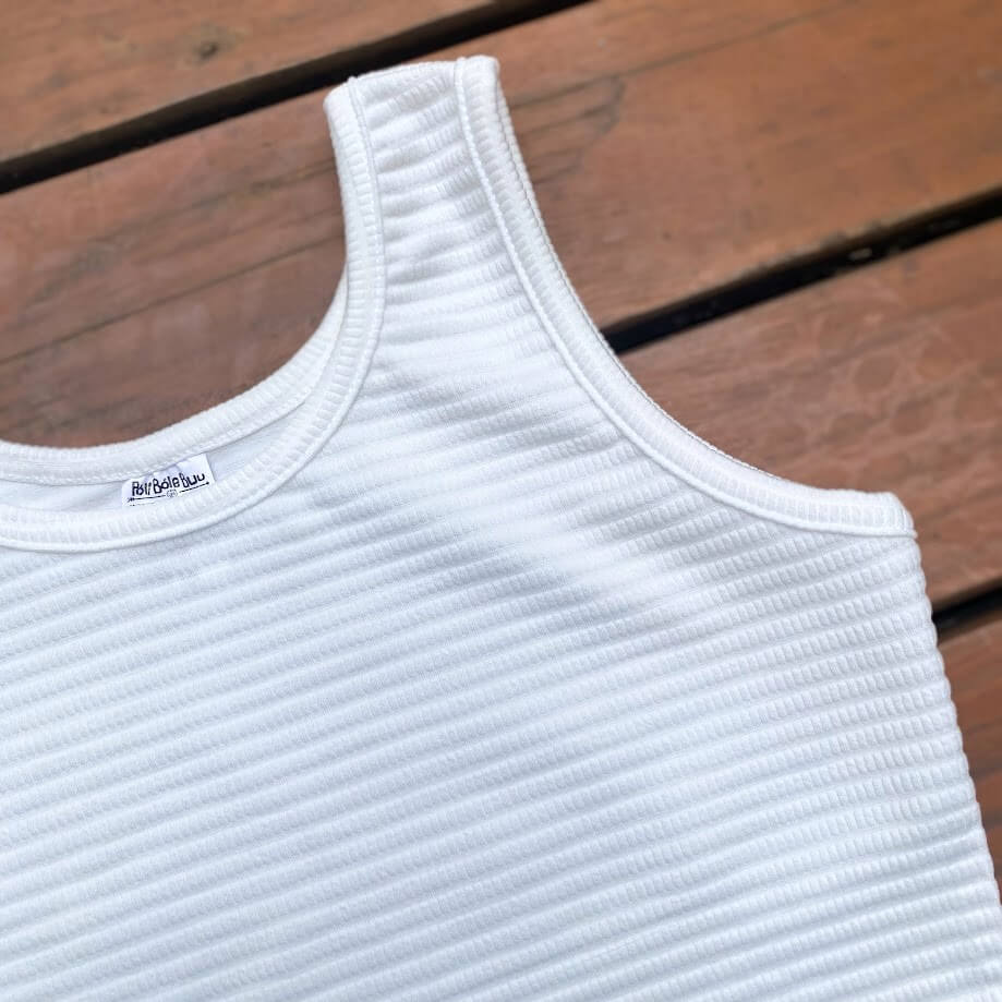 BLUSINHA INFANTIL REGATA VERÃO ANARRUGA PREMIUM OFF WHITE - Imagem 3