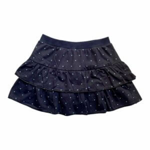 SAIA SHORT BABADO ALGODÃO INFANTIL  JUVENIL PRETO CORAÇÕES