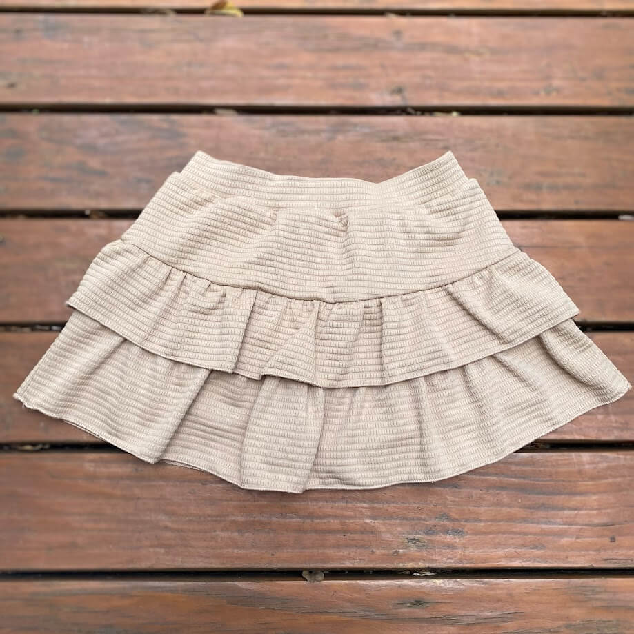 SAIA SHORT INFANTIL MALHA PREMIUM ANARRUGA BEGE CAPPUCCINO