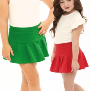 Saia Short Infantil Pregas Piquê Lisa Natalina