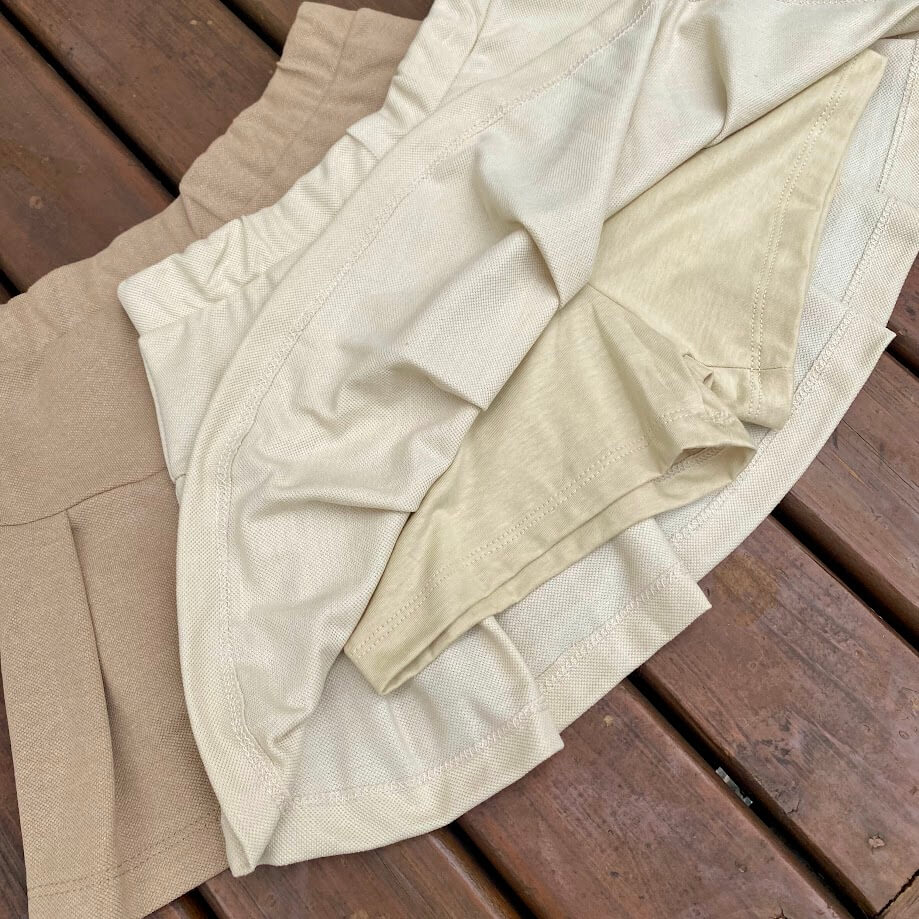 Saia Short Infantil Juvenil de Prega Algodão Cappuccino - Imagem 4