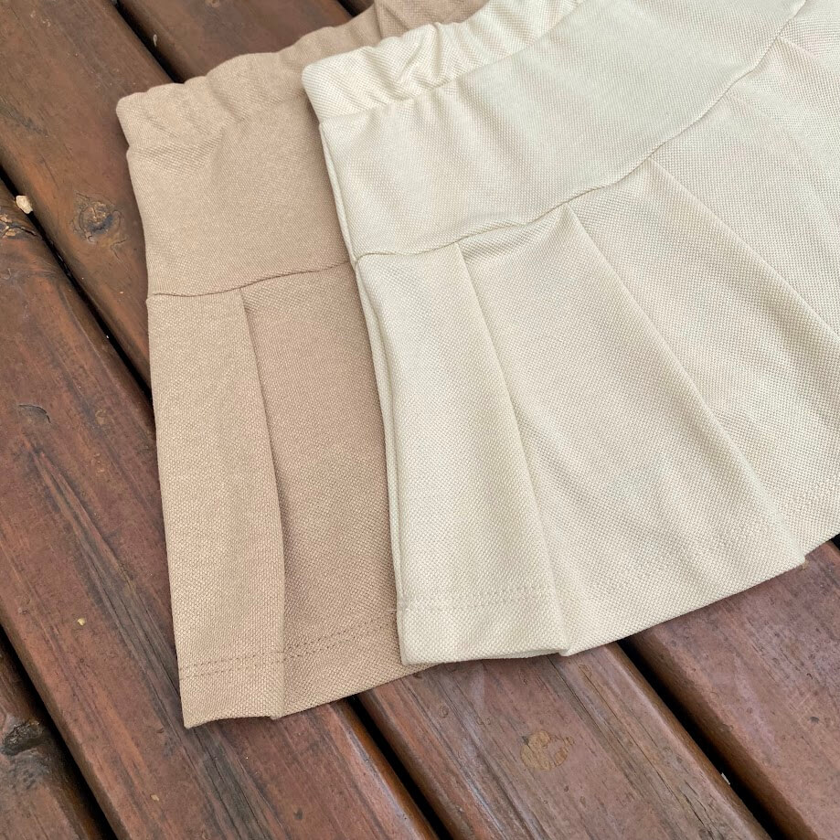 Saia Short Infantil Juvenil de Prega Algodão Cappuccino - Imagem 6