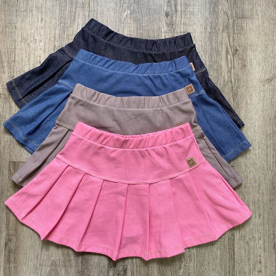 Saia Short Infanto Juvenil Jeans Fake - 04 a 14 anos - Imagem 2