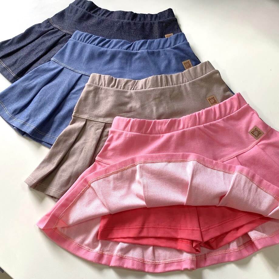 Saia Short Infanto Juvenil Jeans Fake - 04 a 14 anos - Imagem 4