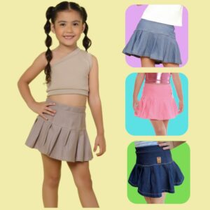 Saia Short Infanto Juvenil Jeans Fake - 04 a 14 anos