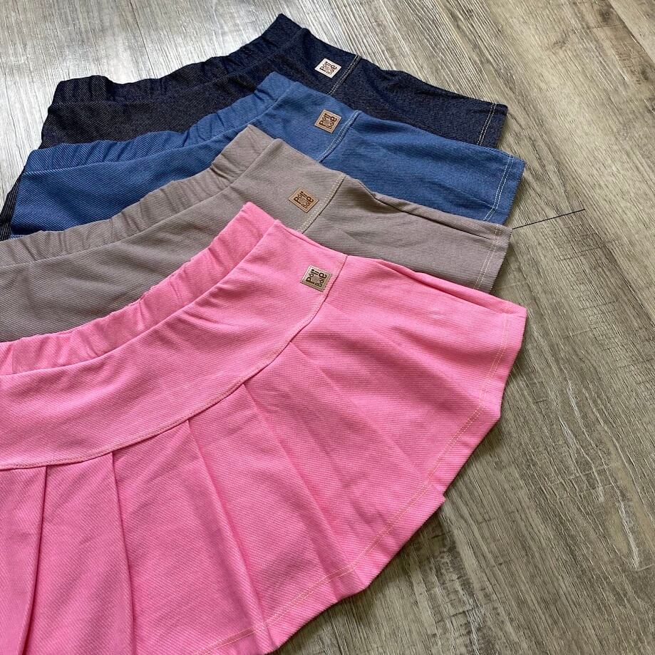 Saia Short Infanto Juvenil Jeans Fake - 04 a 14 anos - Imagem 3