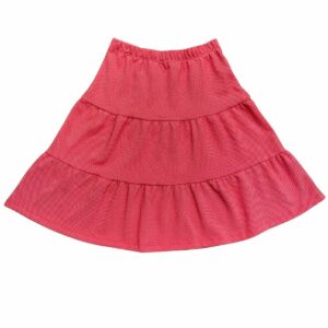 SAIA MIDI INFANTIL VERMELHA NATALINA ALGODÃO MAQUINETADO