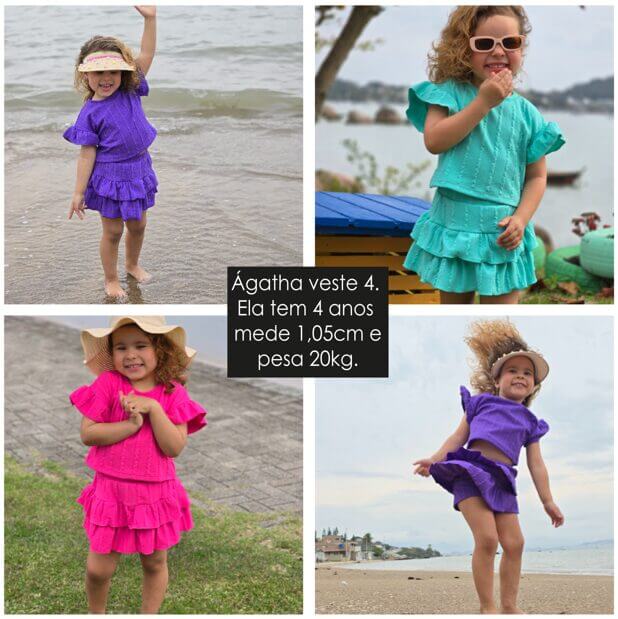 CONJUNTO INFANTIL SAIA SHORT E CROPPED ANARRUGA BRANCO - Imagem 5