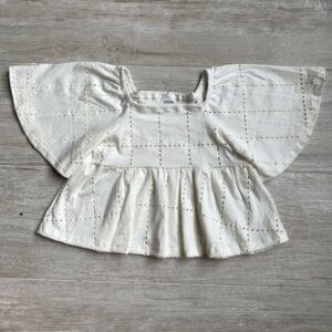 BLUSA INFANTIL MALHA PREMIUM  LAISE ALGODÃO BRANCA OFF WHITE