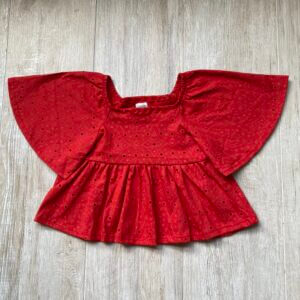 BLUSINHA INFANTIL MALHA PREMIUM  LAISE ALGODÃO VERMELHA